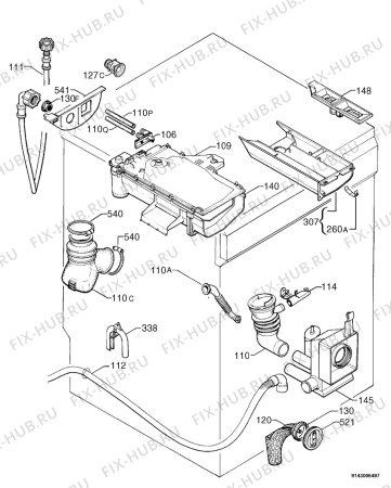 Взрыв-схема стиральной машины Rex RI120LA - Схема узла Hydraulic System 272